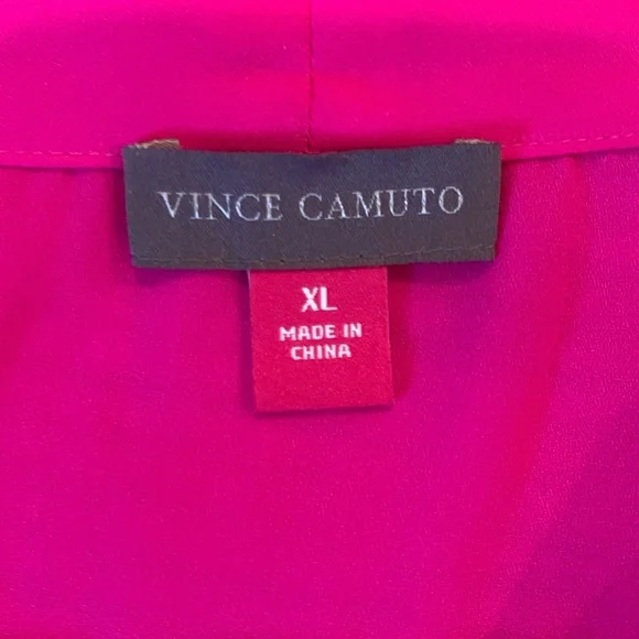 Vince Camuto hot pink vneck sleeveless top - Picture 4 of 6